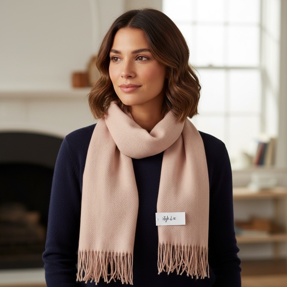 Style & Co. Soft Pink Fringed Scarf